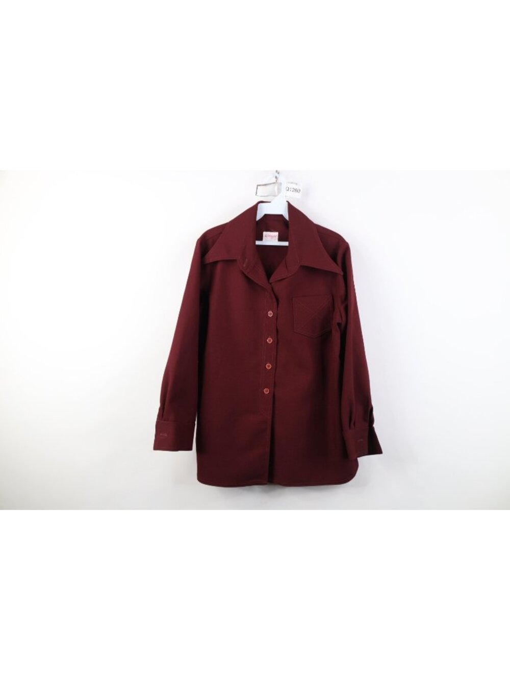 Vtg 70s Streetwear Womens L Dagger Collar Knit Button Shirt Jacket Jac Shirt USA